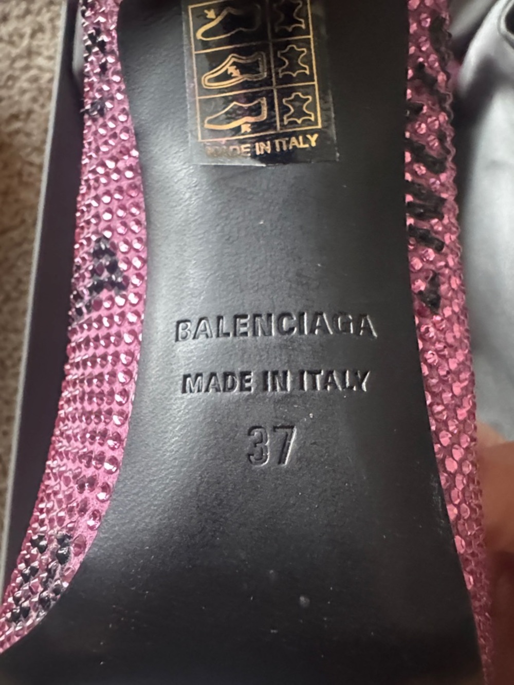 Balenciaga Pink Crystal-Embellished Pointed Toe Stiletto Pumps - Picture 5 of 9